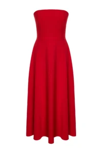TRENDYOLMİLLA Rejection A-Kesim Strapless Weaving Chic Evening Gown Dress - Image 8