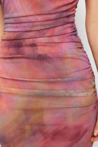 TRENDYOLMİLLA Multicolored Abstract Patterned Knitting Chic Evening Gown Dress - Image 5