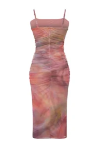 TRENDYOLMİLLA Multicolored Abstract Patterned Knitting Chic Evening Gown Dress - Image 8