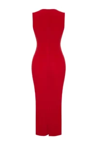 TRENDYOLMİLLA Rejection Fitted Draped Knitting Chic Evening Gown Dress - Image 9
