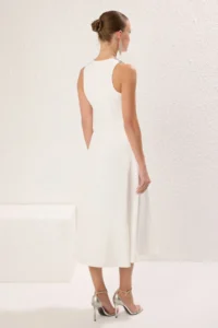 TRENDYOLMİLLA White A-Kesim Stone with accessories Weaving Evening Gown Gece Graduation Dress - Image 4