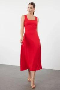 TRENDYOLMİLLA Rejection A-Kesim Weaving Chic Evening Gown Dress