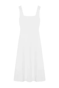 TRENDYOLMİLLA White A-Kesim Weaving Wedding/Marriage Chic Evening Gown Dress - Image 6
