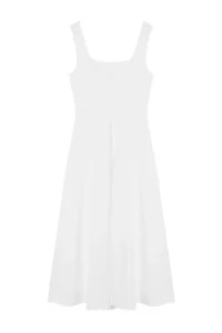 TRENDYOLMİLLA White A-Kesim Weaving Wedding/Marriage Chic Evening Gown Dress - Image 7