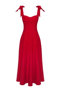TRENDYOLMİLLA Rejection A-Cut Strap Binding Detailed Weaving Midi Chic Evening Gown Gece Graduation Dress - Image 6