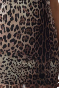 TRENDYOLMİLLA Brown Body-Fitting Leopard Patterned Tulle Weaving Evening Gown Gece Graduation Dress - Image 4