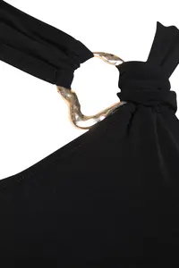 TRENDYOLMİLLA Black Accessory Detailed Snap Knitting Bodysuit .D.00002 - Image 8