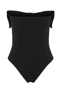 TRENDYOLMİLLA Black Strapless with bow snaps Knitting Chic Bodysuit .D.00013 - Image 7