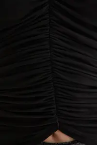 TRENDYOLMİLLA Black Drape Detailed Knitting Bustier - Image 6