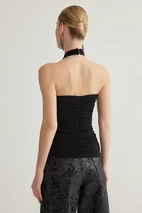 TRENDYOLMİLLA Black Drape Detailed Knitting Bustier - Image 7
