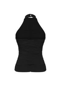 TRENDYOLMİLLA Black Drape Detailed Knitting Bustier - Image 9
