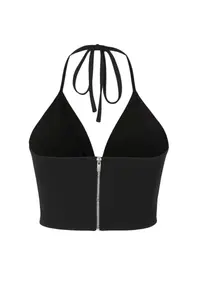 TRENDYOLMİLLA Black V-neck Weaving Bustier - Image 8