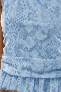 TRENDYOLMİLLA Mavi-Multicolored Printed Barbell Collar Sleeveless Frilly Knitting Tulle Elegant/Evening Blouse - Image 3