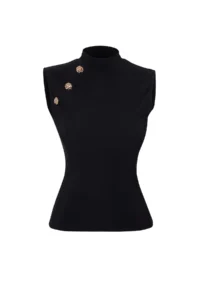 TRENDYOLMİLLA Black Accessory Detailed Knitting Chic Blouse