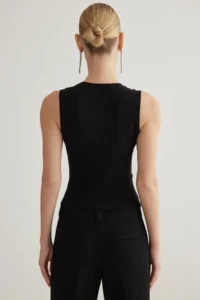 TRENDYOLMİLLA Black Drape Detailed Knitting Blouse - Image 5