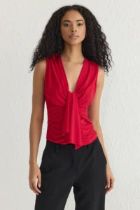 TRENDYOLMİLLA Rejection Drape Detailed Knitting Bustier