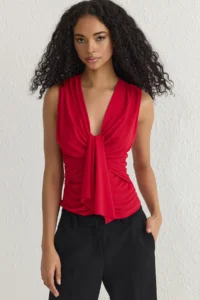 TRENDYOLMİLLA Rejection Drape Detailed Knitting Bustier - Image 2