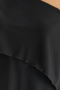 TRENDYOLMİLLA Black Asymmetric Pelerin Yaka Knitting Blouse - Image 4