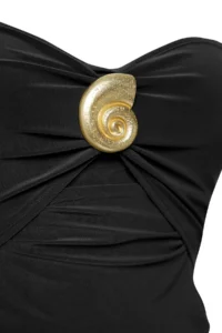 TRENDYOLMİLLA Black Accessory Detailed Strapless Knitting Chic Blouse - Image 5