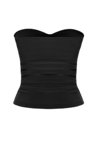 TRENDYOLMİLLA Black Accessory Detailed Strapless Knitting Chic Blouse - Image 7