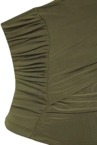 TRENDYOLMİLLA Khaki Accessory Detailed Strapless Knitting Chic Blouse - Image 6