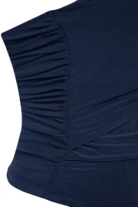 TRENDYOLMİLLA Navy Blue Accessory Detailed Strapless Knitting Chic Blouse - Image 5