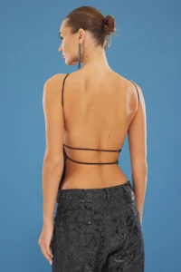 TRENDYOLMİLLA Black Back Detailed shiny Sequin Knitting Blouse - Image 6