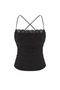 TRENDYOLMİLLA Black Off-Shoulder Neck Lace Detailed Knitting Chic Blouse
