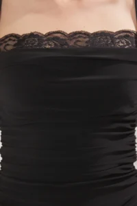 TRENDYOLMİLLA Black Off-Shoulder Neck Lace Detailed Knitting Chic Blouse - Image 4