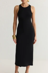 TRENDYOLMİLLA Black Body-Fitting Back Accessory Detailed Knitting Chic Evening Gown Gece Graduation Dress - Image 4