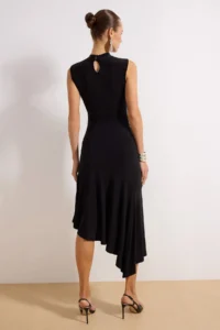 TRENDYOLMİLLA Black Skirt Ruffle Detailed Knitting Chic Evening Gown Night Graduation Dress - Image 4