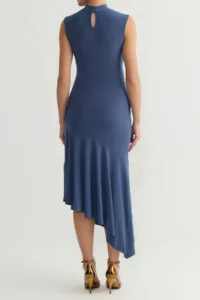 TRENDYOLMİLLA Indigo Skirt Ruffle Detailed Knitting Chic Evening Gown Night Graduation Dress - Image 5