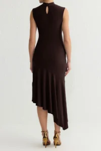 TRENDYOLMİLLA Brown Skirt Ruffle Detailed Knitting Chic Evening Gown Night Graduation Dress - Image 5