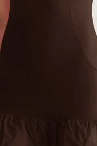 TRENDYOLMİLLA Brown Balloon Skirt Detailed Inside Shorts Lined Short Evening Gown Gece Graduation Dress - Image 4
