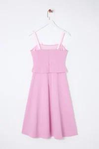 TRENDYOLMİLLA Pink A-Cut Bow Detailed Weaving Chic Evening Gown Night Graduation Dress - Image 8