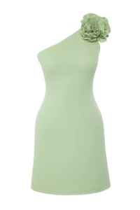 TRENDYOLMİLLA Mint A-Kesim removable Accessory Detailed Weaving Chic Evening Gown Gece Graduation Dress - Image 6