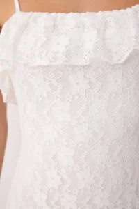 TRENDYOLMİLLA White A Cut Godeli Lined Sleeveless Mini Chic Dress - Image 3