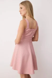 TRENDYOLMİLLA Pink A Cut jacquard Mini Chic Gece Graduation Dress - Image 4