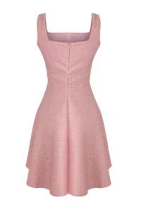 TRENDYOLMİLLA Pink A Cut jacquard Mini Chic Gece Graduation Dress - Image 6
