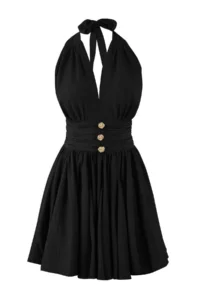 TRENDYOLMİLLA Black Waist Opening/skater Fall Detailed Siphon Short/Mini Dress - Image 5