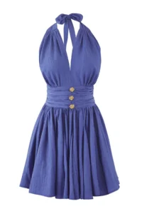 TRENDYOLMİLLA Mavi Waist Opening/skater Fall Detail Siphon Short/Mini Dress - Image 5