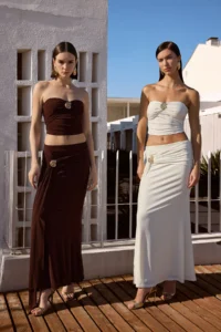 TRENDYOLMiLLA Brown Body-Fitting Accessory Detailed Knitting LONG Skirt - Image 2