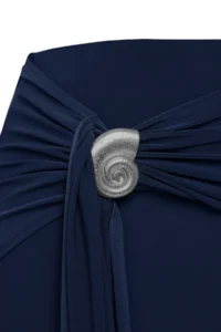 TRENDYOLMiLLA Navy Blue Fitting Accessory Detailed Knitting LONG Skirt - Image 4