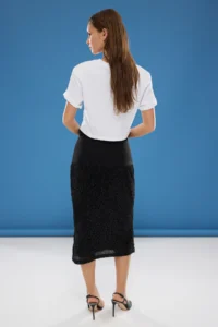 TRENDYOLMiLLA Black Sequin Detailed Midi Weaving Chic Skirt - Image 5