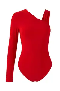 TRENDYOLMİLLA Limited Edition Red Accessory Detailed Asymmetric Yaka Knitting Party Bodysuit .D.00001 - Image 5