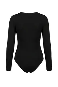 TRENDYOLMİLLA Black Black Off-Shoulder Neck padded Knitting Party Bodysuit .D.00004 - Image 6