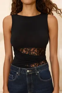 TRENDYOLMİLLA Black Lace Detailed Transparan Knitting Bodysuit .D.00010 - Image 3