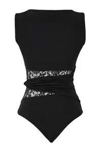TRENDYOLMİLLA Black Lace Detailed Transparan Knitting Bodysuit .D.00010 - Image 6