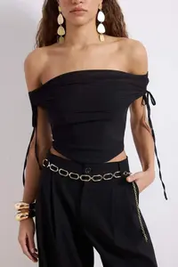 TRENDYOLMİLLA Black Suitable for Different Uses Aller fragmented Finike Bustier - Image 5