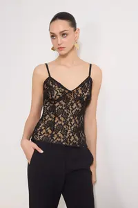 TRENDYOLMİLLA Black Sleeveless Lace Party Bustier - Image 2